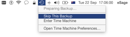 Skip backup